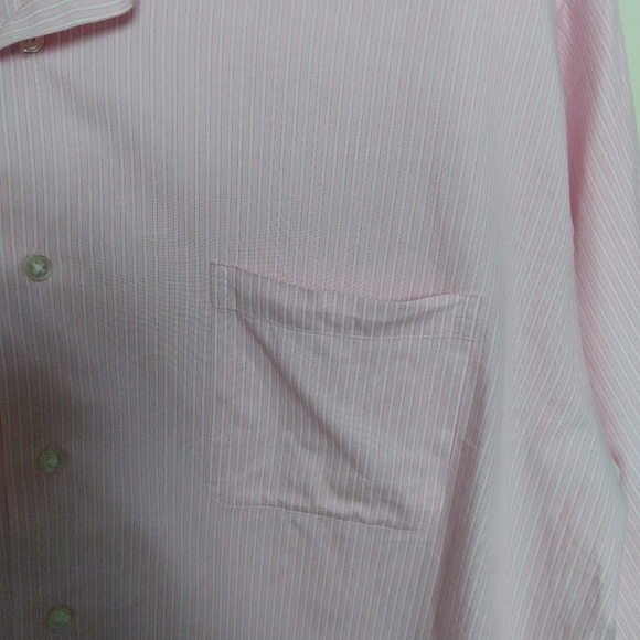 Calvin Klein Pink and White Stripe Regular Fit Button Front Shirt Size XL - Picture 3 of 9